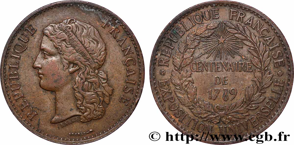 DRITTE FRANZOSISCHE REPUBLIK Médaille, Centenaire de 1789 fVZ