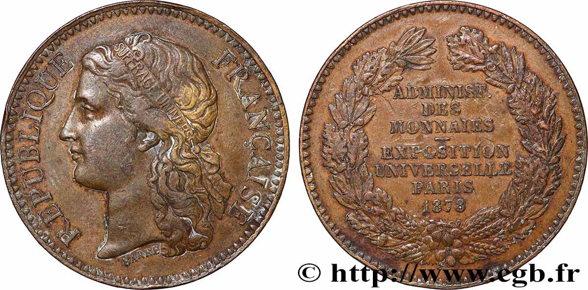 TROISIÈME RÉPUBLIQUE Médaille, Exposition universelle de Paris TTB+