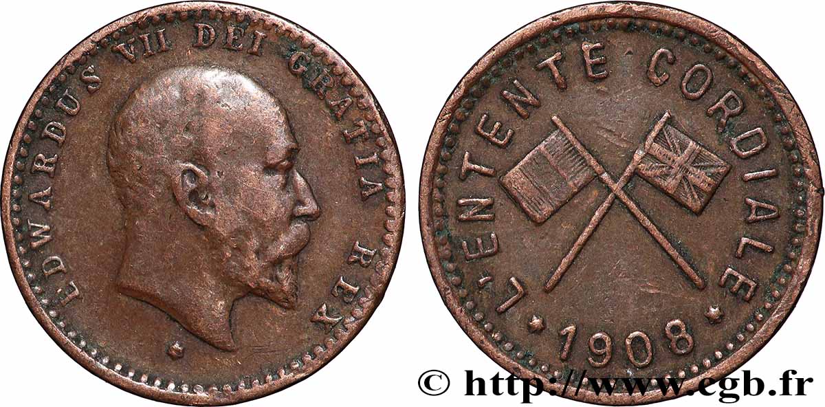 TROISIÈME RÉPUBLIQUE Médaille, Accord entre la Grande-Bretagne et la France TTB+