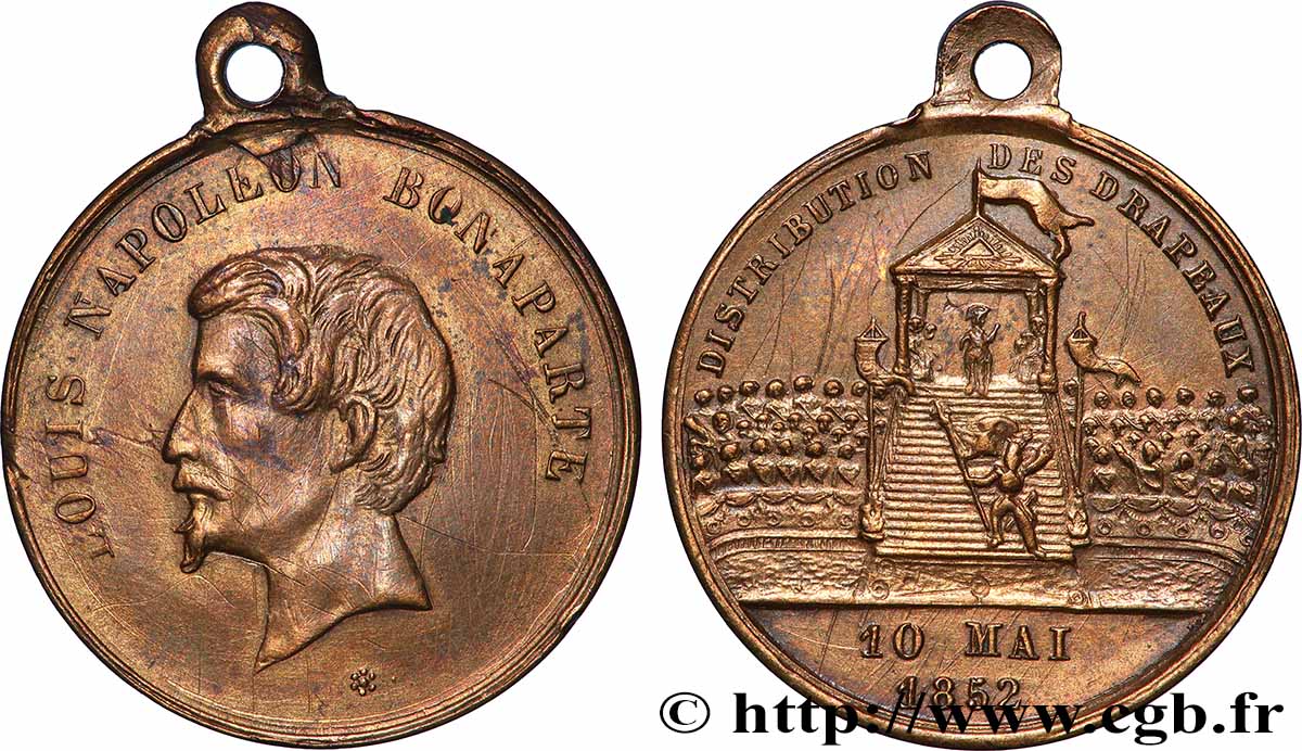 DEUXIÈME RÉPUBLIQUE Médaille, Distribution des drapeaux TTB+