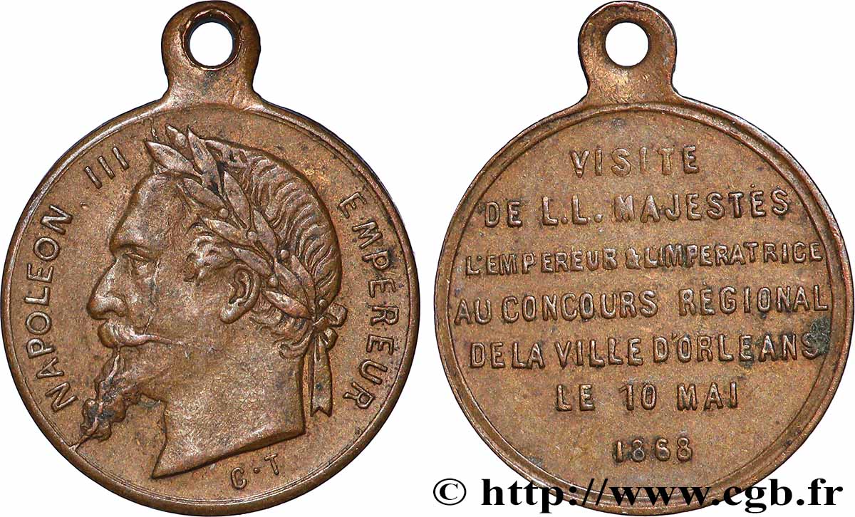 SECOND EMPIRE Médaille, Visite de l’Empereur et l’Impératrice AU