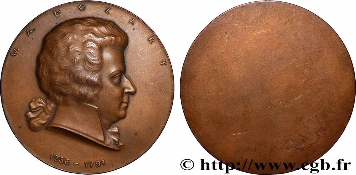 ARTISTES : GRAVEURS, PEINTRES, SCULPTEURS Médaille, Wolfgang Amadeus Mozart fVZ