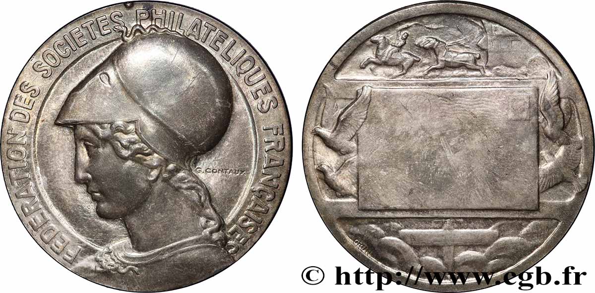 CINQUIÈME RÉPUBLIQUE Médaille, Fédération des sociétés philatéliques françaises TTB+