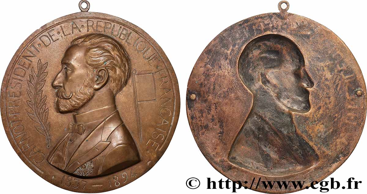 TERZA REPUBBLICA FRANCESE Plaque, Sadi Carnot q.SPL