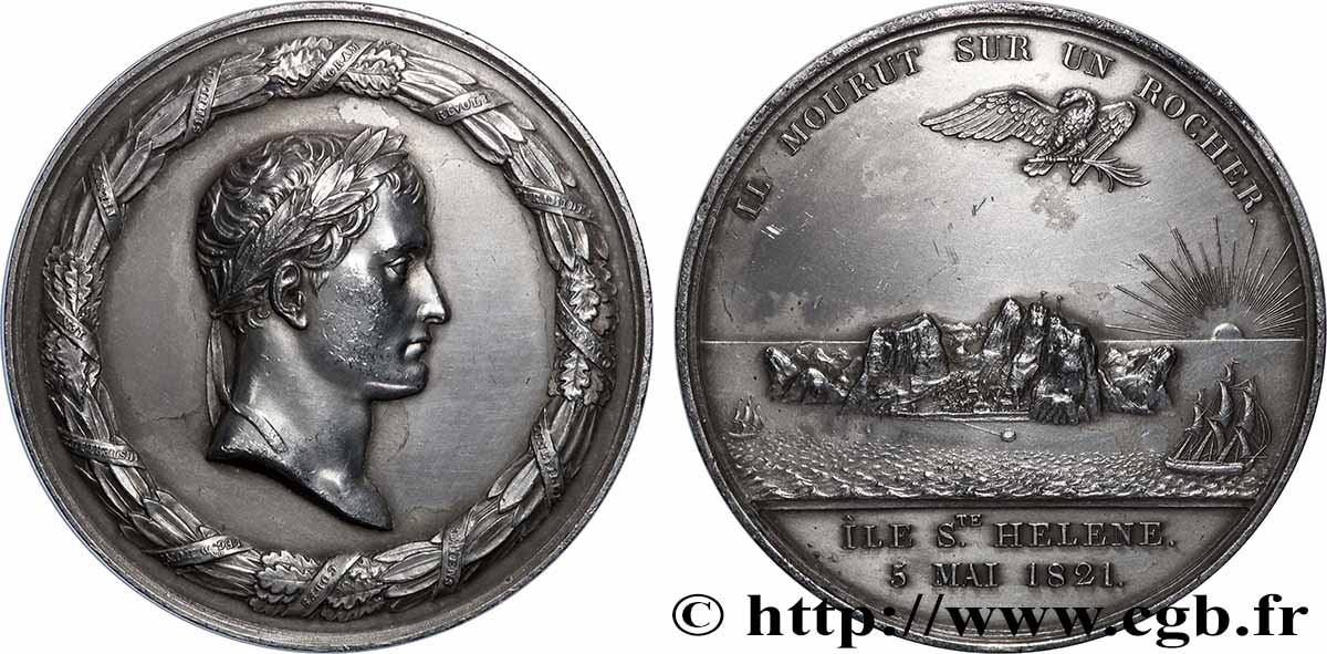 LOUIS XVIII Médaille, Ile Sainte Hélène, refrappe TTB+