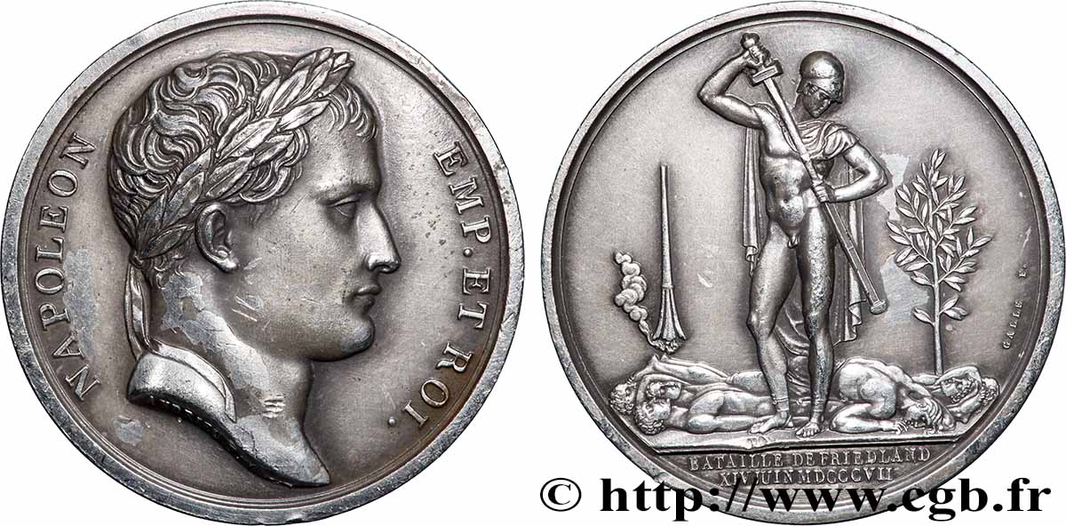 PREMIER EMPIRE Médaille, Bataille de Friedland, refrappe TTB+