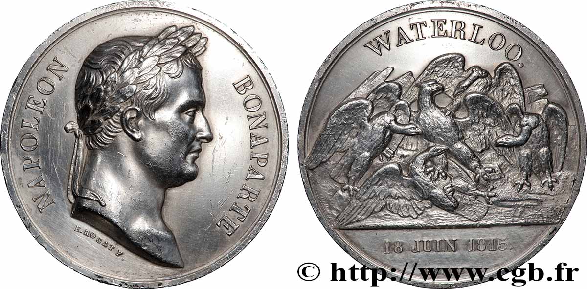 HERRSCHAFT DER HUNDERT TAGE Médaille, Bataille de Waterloo, refrappe fVZ