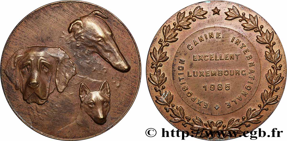 LUXEMBOURG - GRAND-DUCHÉ DE LUXEMBOURG - JEAN Médaille, Exposition canine internationale TTB+