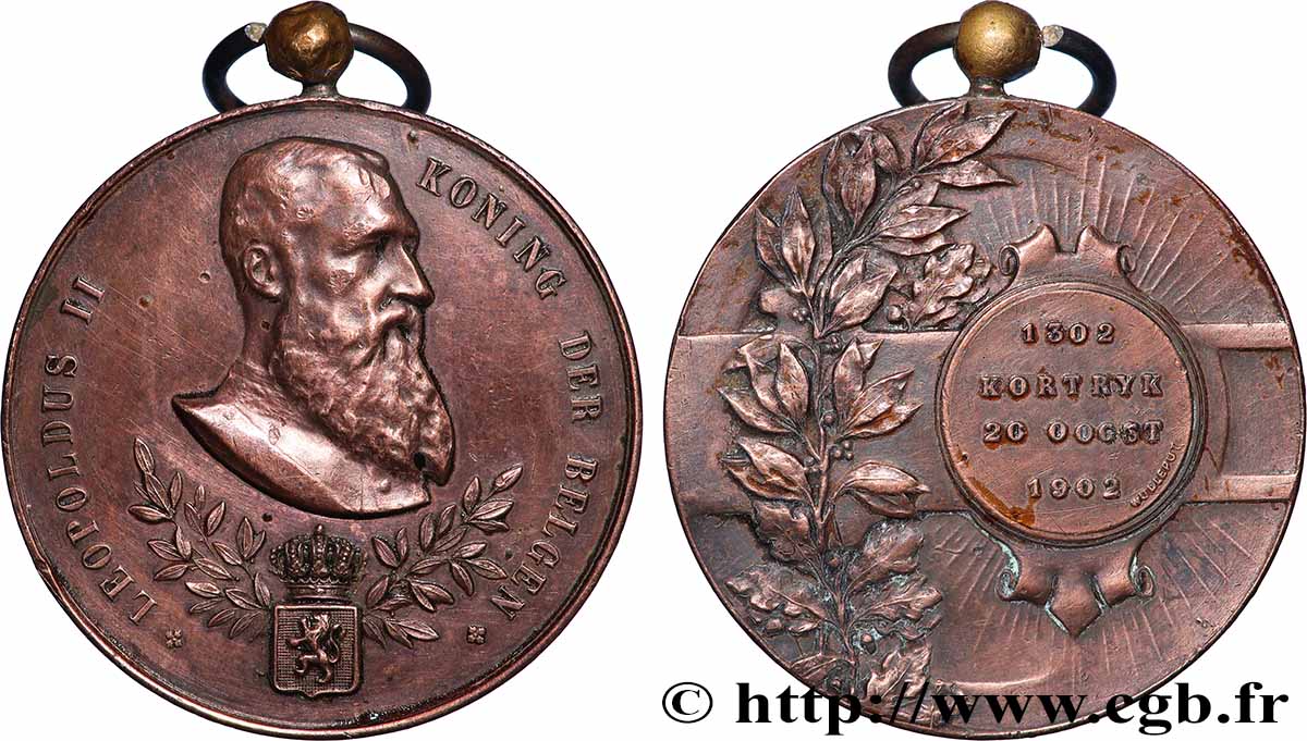 BELGIQUE - ROYAUME DE BELGIQUE - LÉOPOLD II Médaille, Commémoration TTB