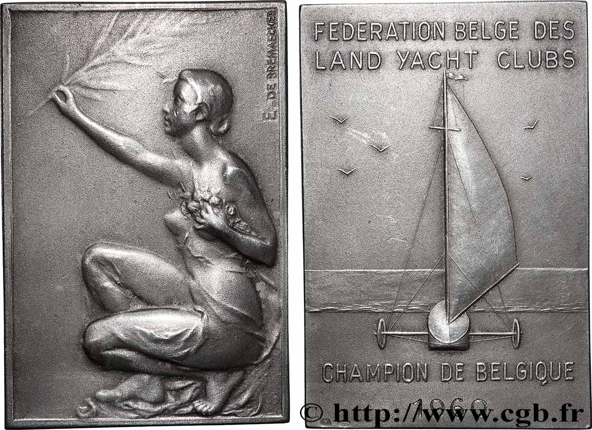 BELGIQUE - ROYAUME DE BELGIQUE - BAUDOUIN Ier Plaquette, Fédération belge des Land Yacht Clubs TTB+