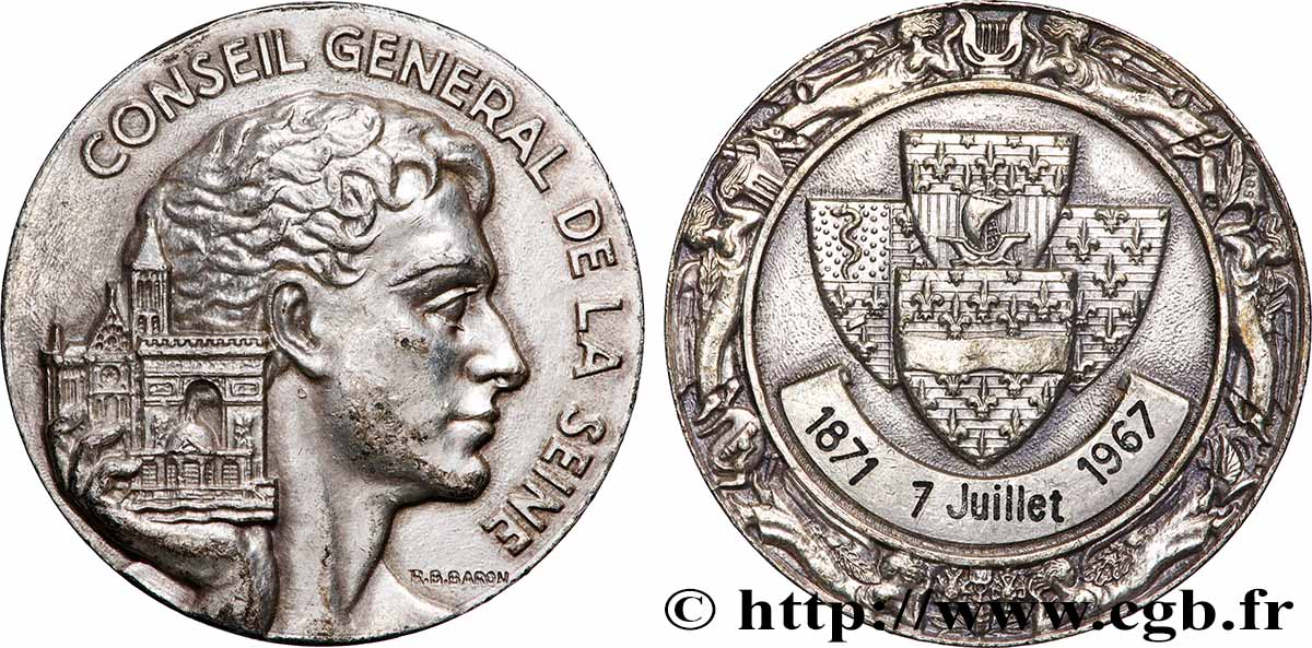 FUNFTE FRANZOSISCHE REPUBLIK Médaille, Conseil général de la Seine SS