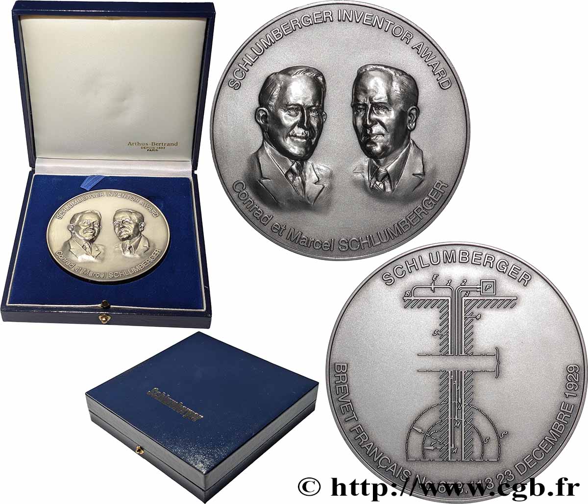 CINQUIÈME RÉPUBLIQUE Médaille, Conrad et Marcel Schlumberger SUP