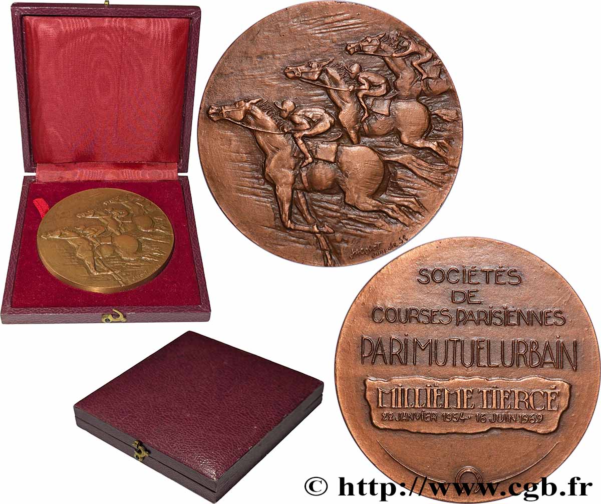 CINQUIÈME RÉPUBLIQUE Médaille, Sociétés de courses parisiennes, Pari mutuel urbain SUP