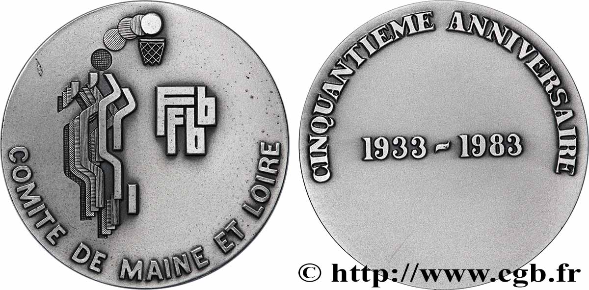 CINQUIÈME RÉPUBLIQUE Médaille, Cinquantième anniversaire comité de Maine et Loire TTB+