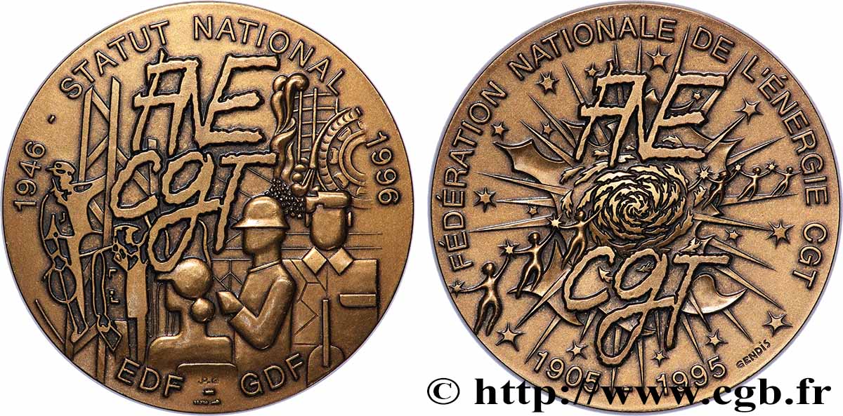 CINQUIÈME RÉPUBLIQUE Médaille, Fédération nationale de l’énergie CGT SUP