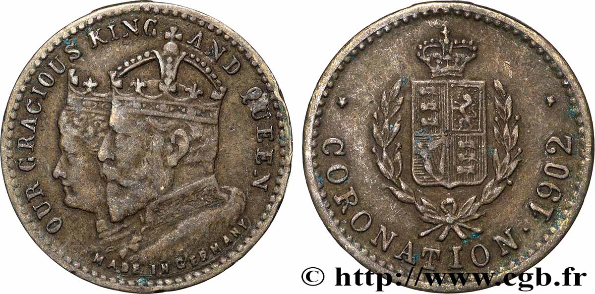 GRANDE-BRETAGNE - ÉDOUARD VII Médaille, Commémoration du couronnement du roi Édouard VII TTB+