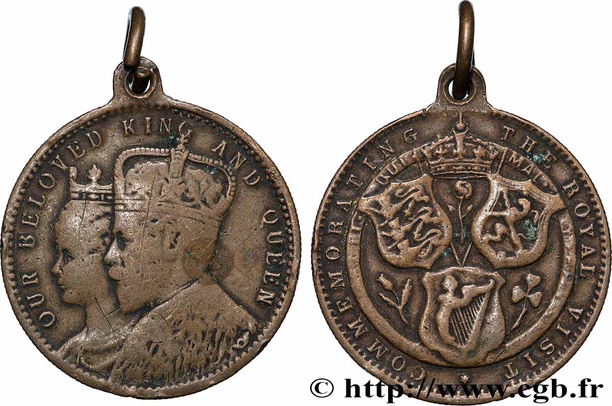 GRANDE-BRETAGNE - ÉDOUARD VII Médaille, Commémoration du couronnement du roi Édouard VII TTB