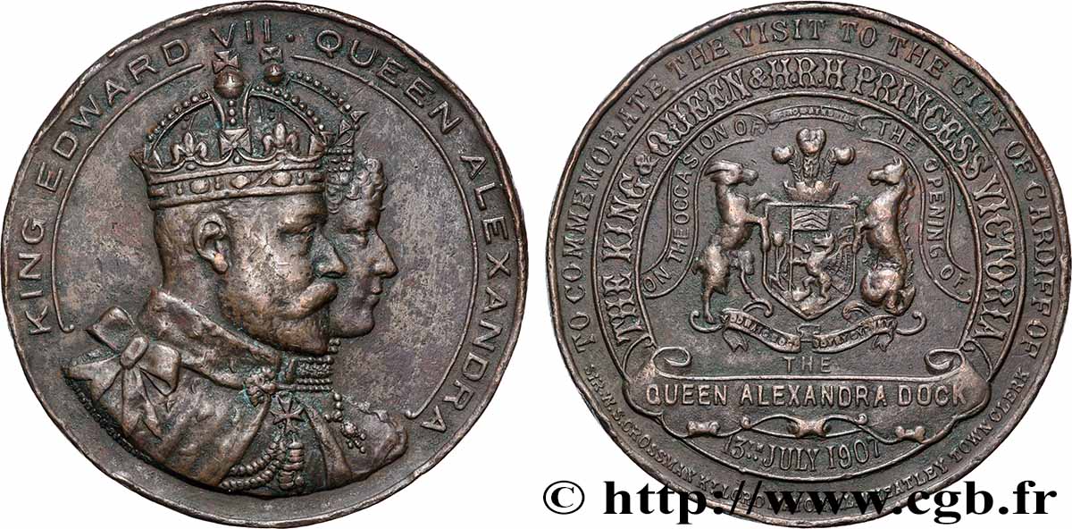 GRANDE-BRETAGNE - ÉDOUARD VII Médaille, Inauguration du bassin Queen Alexandra q.BB