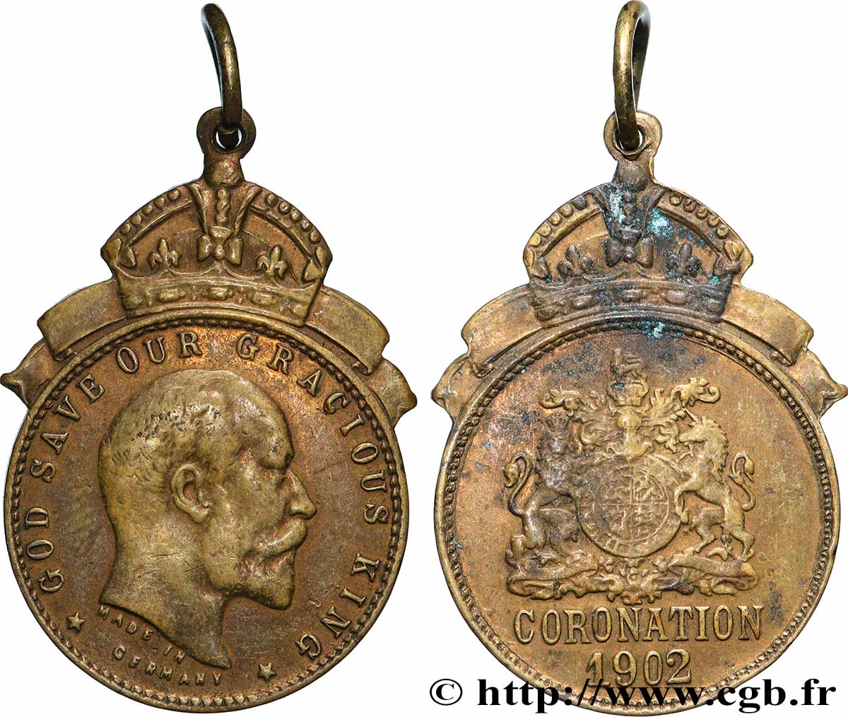 GRANDE-BRETAGNE - ÉDOUARD VII Médaille, La couronnement MBC+