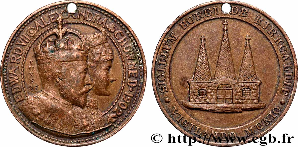 GRANDE-BRETAGNE - ÉDOUARD VII Médaille, Édouard VII et Alexandra de Danemark TTB