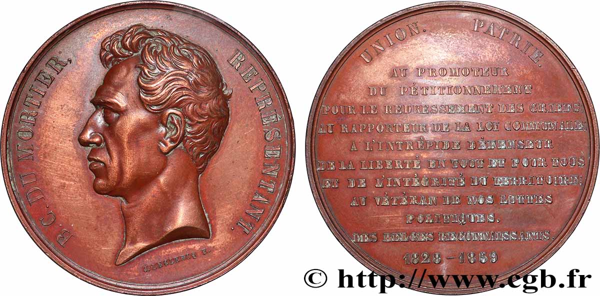 BELGIQUE - ROYAUME DE BELGIQUE - LÉOPOLD Ier Médaille, Comte Barthélemy Dumortier TTB+