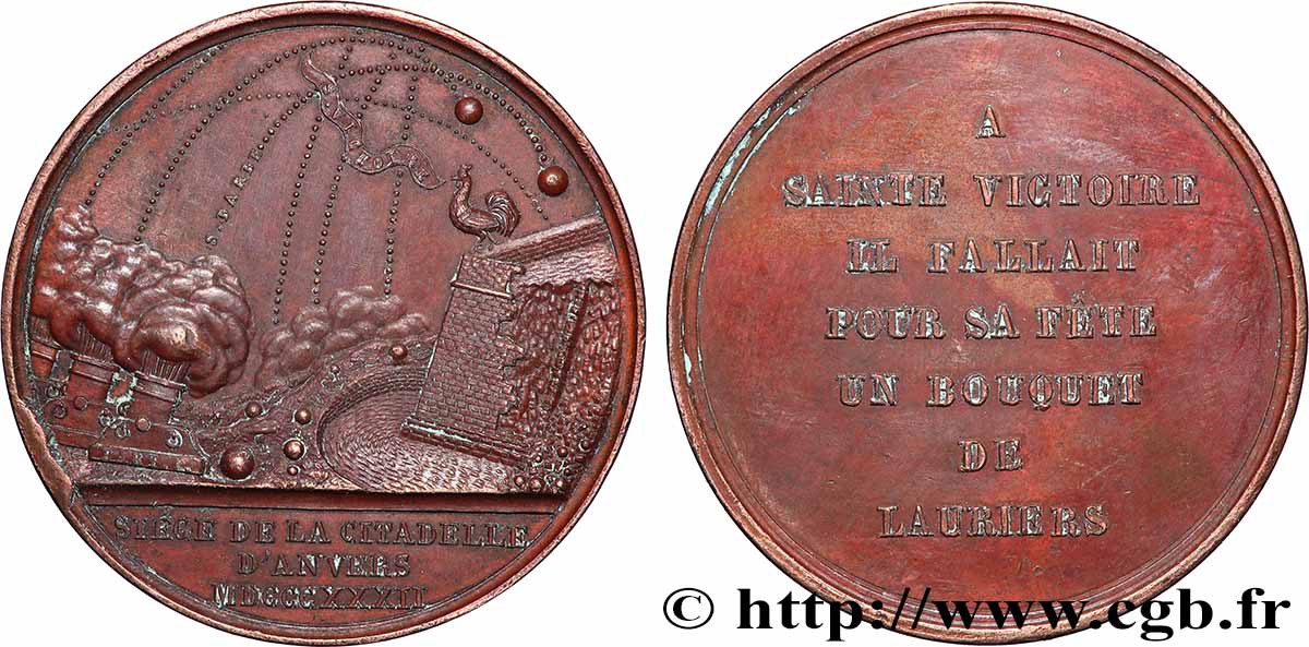 LOUIS-PHILIPPE Ier Médaille, Siège de la citadelle d’Anvers TTB