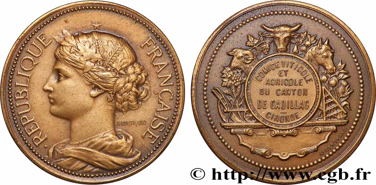 SOCIÉTÉS D&nbsp;AGRICULTURE, HORTICULTURE, PÊCHE ET CHASSE Médaille, Comice viticole et agricole  SUP