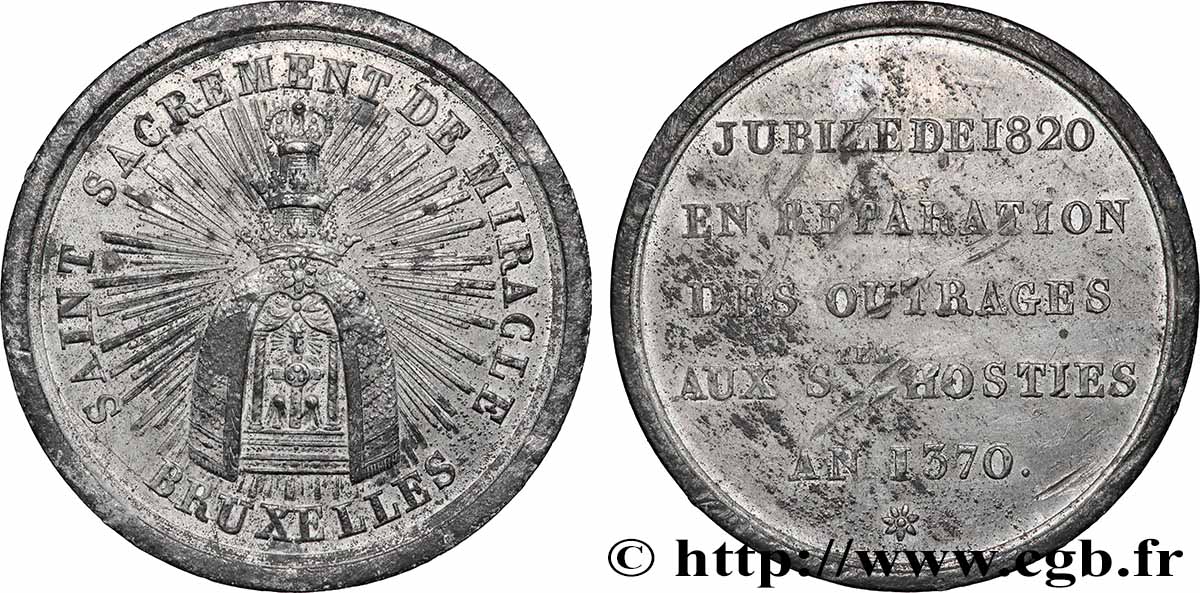 BELGIQUE Médaille, Saint sacrement de miracle, Jubilé TTB