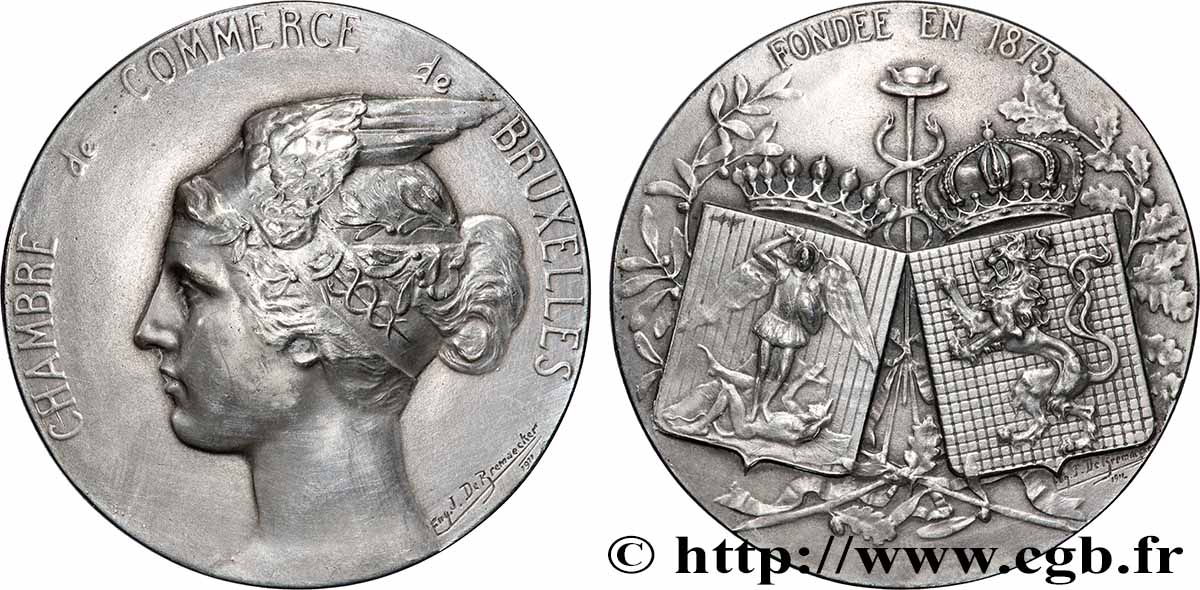 BELGIQUE - ROYAUME DE BELGIQUE - LÉOPOLD II Médaille, Chambre de commerce fVZ