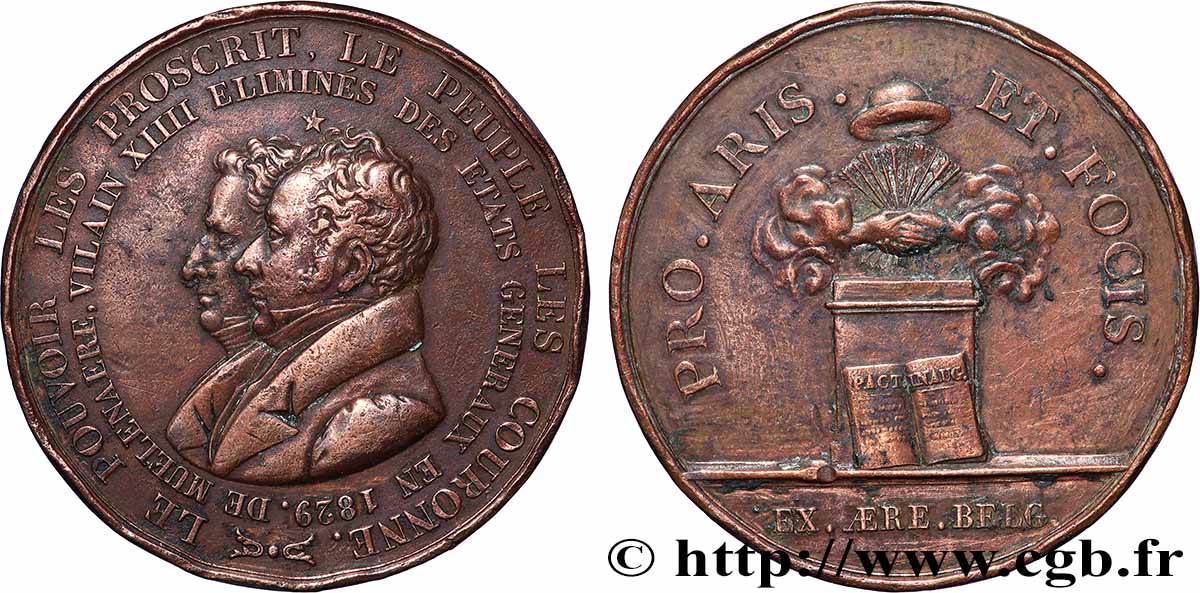 BELGIQUE Médaille, Félix de Muelenaere, Vilain XIV TB+