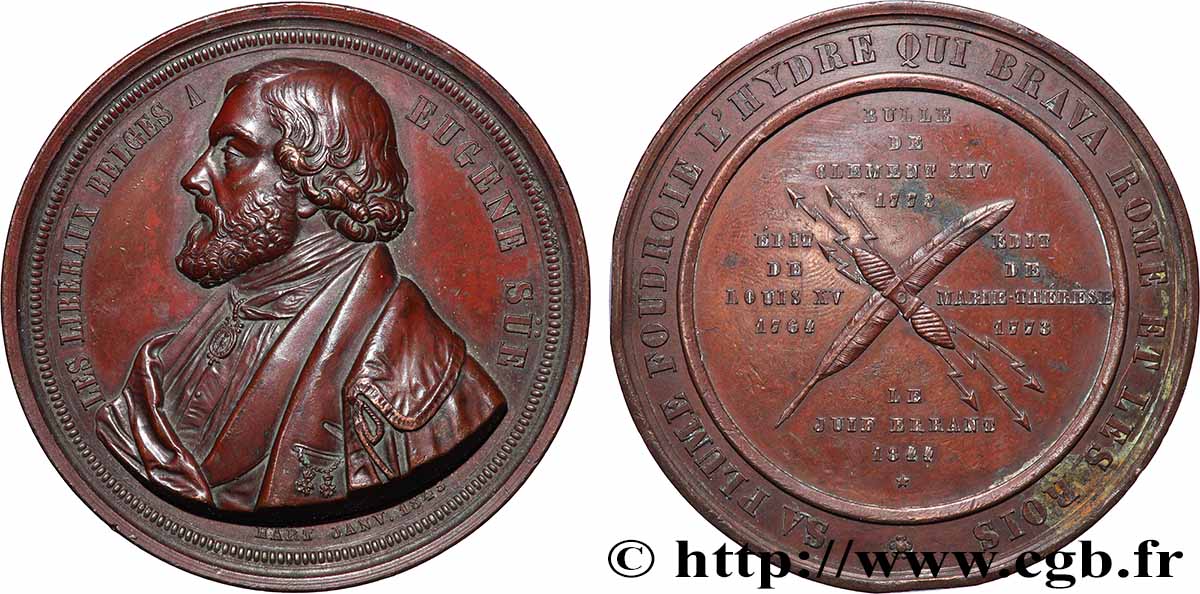 BELGIQUE - ROYAUME DE BELGIQUE - LÉOPOLD Ier Médaille, Marie-Joseph Eugène Sue fVZ