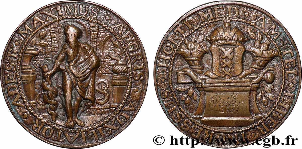 PAYS-BAS Médaille, Collège de médecine, J. de Winter TTB