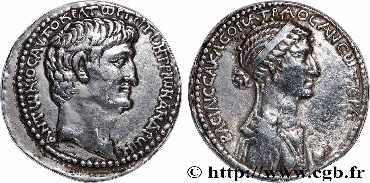 CLEOPATRA e MARCO ANTONIO Médaille, Reproduction d’un Tétradrachme syro-phénicien, n°31 BB