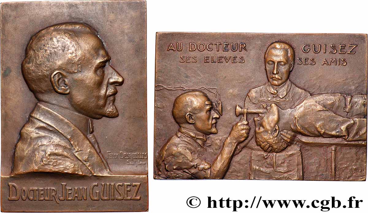 MÉDECINE - SOCIÉTÉS MÉDICALES - MÉDECINS/CHIRURGIENS - ASSISTANCE PUBLIQUE Plaquette, Docteur Jean Guisez TTB+