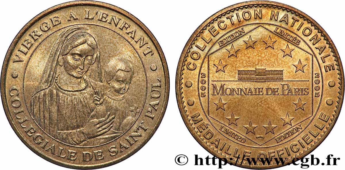 TOURISTIC MEDALS Médaille touristique, Vierge à l’enfant, Saint Paul de Vence AU