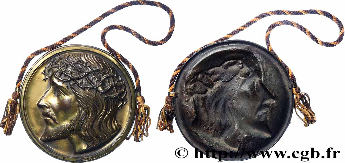 MÉDAILLES RELIGIEUSES Fonte, Visage du Christ TTB+