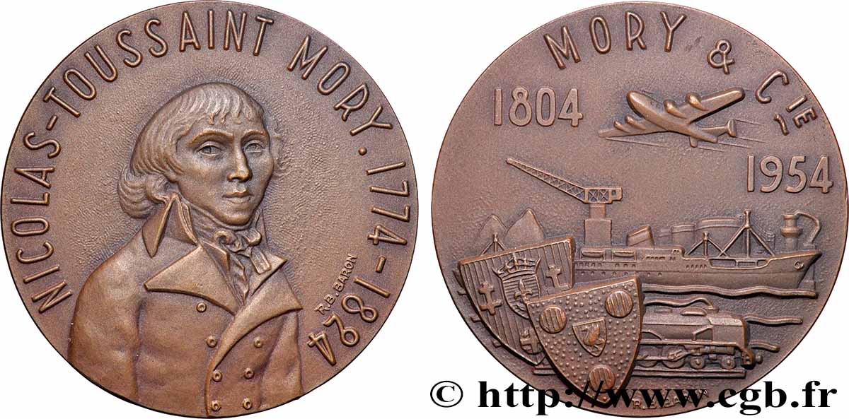 IV REPUBLIC Médaille, Nicolas Toussaint Mory, 150e anniversaire de Mory & Cie MS