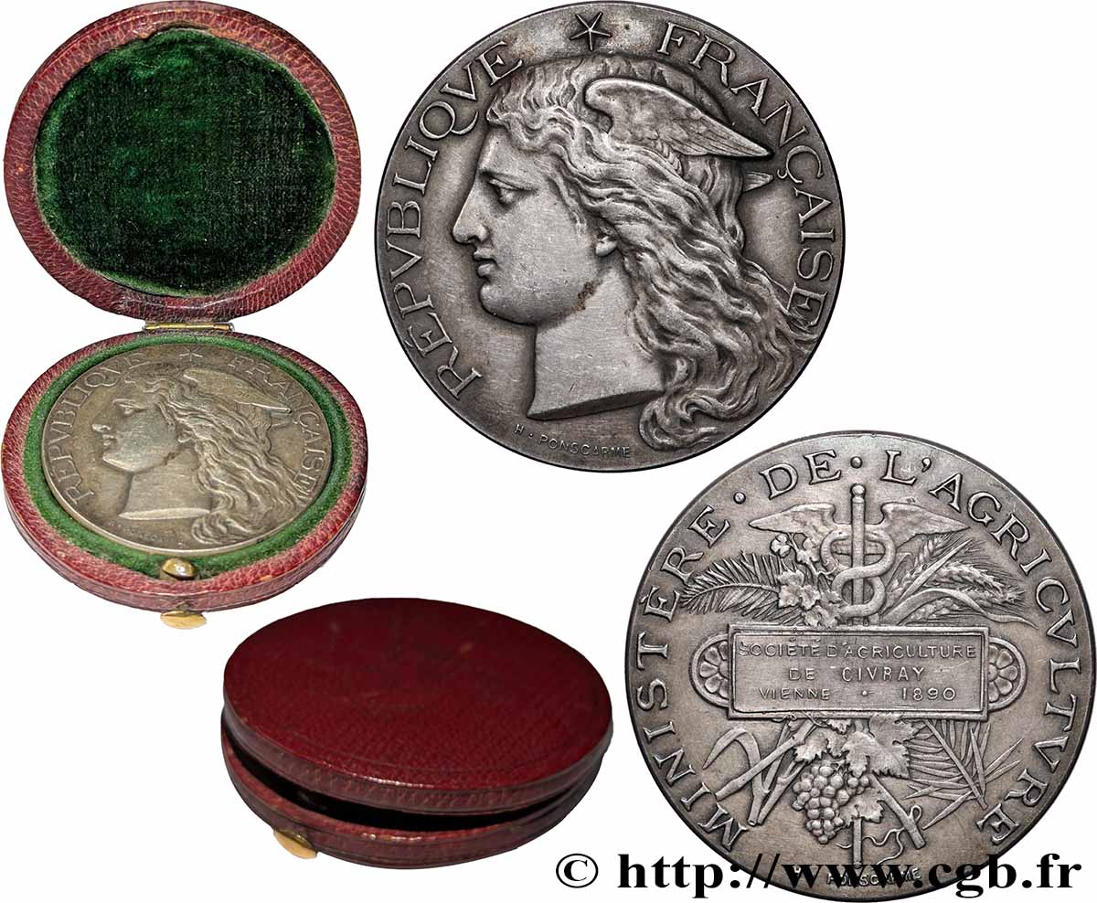 TERZA REPUBBLICA FRANCESE Médaille, Société d’agriculture de Civray BB
