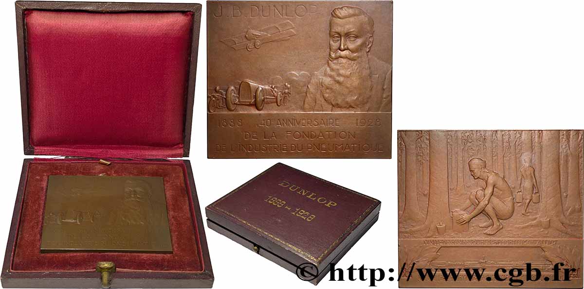 TERZA REPUBBLICA FRANCESE Plaque, John Boyd Dunlop, Visite des usines q.SPL/SPL