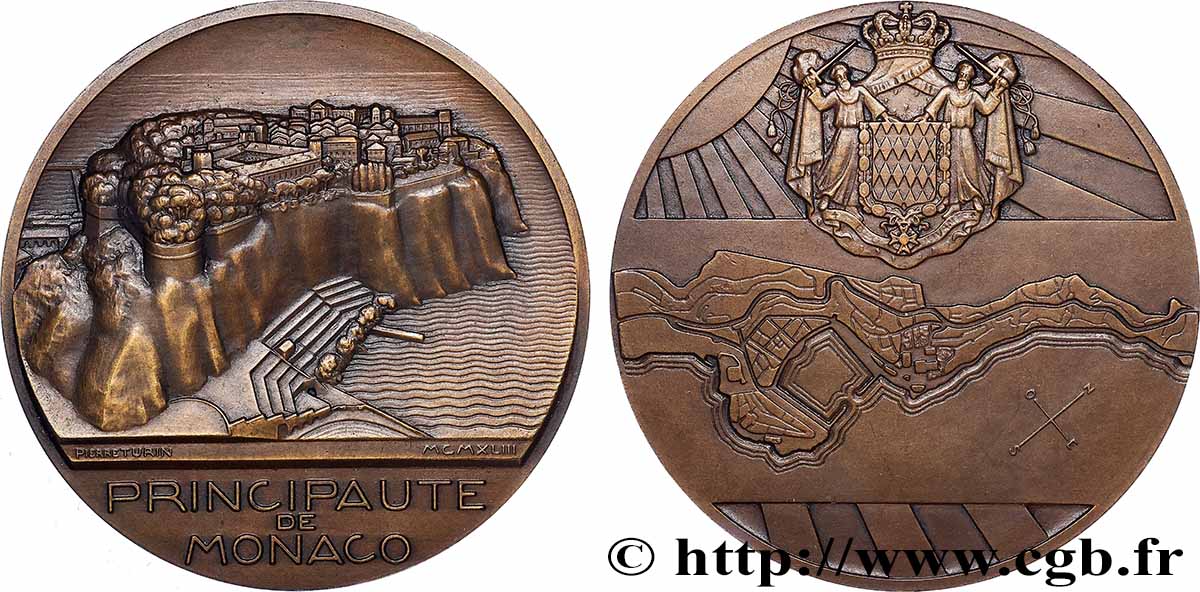 MONACO - FÜRSTENTUM MONACO - LUDWIG II. Médaille, Le Rocher fVZ