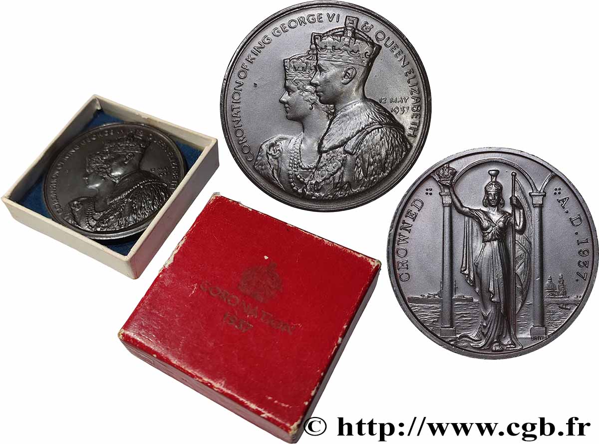 GRANDE-BRETAGNE - GEORGES VI Médaille, couronnement de George VI fVZ