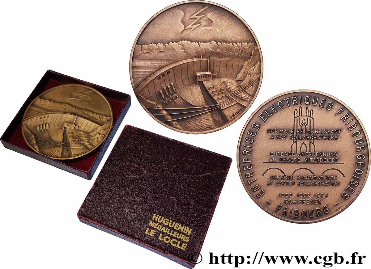 SCHWEIZ - KANTON  FREIBURG Médaille, Entreprises électriques fribourgeoises VZ