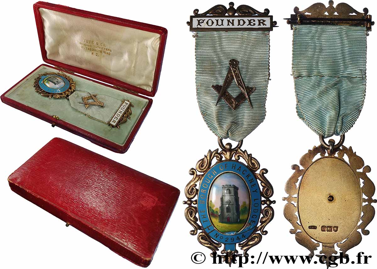 FREEMASONRY Médaille, Loge du quartier de Hackney AU