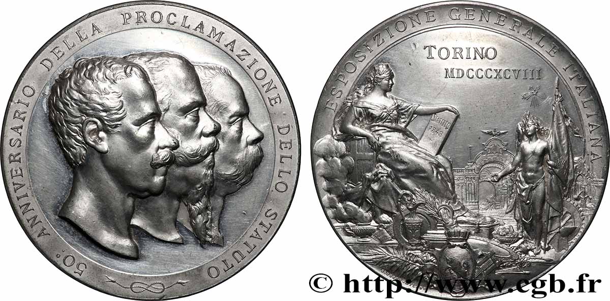 ITALIE - ROYAUME D&nbsp;ITALIE - HUMBERT Ier Médaille, Exposition générale italienne SUP+