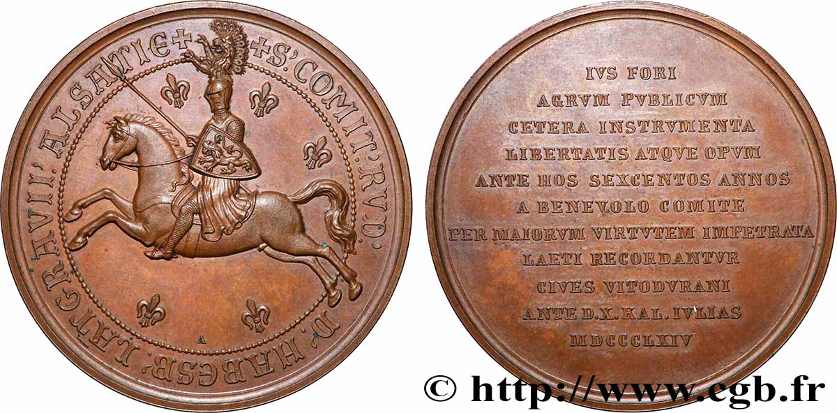 SUISSE - CANTON DE ZÜRICH Médaille, Anniversaire de l&nbsp;octroi des droits de cité à Winterthour par les Habsbourg TTB+