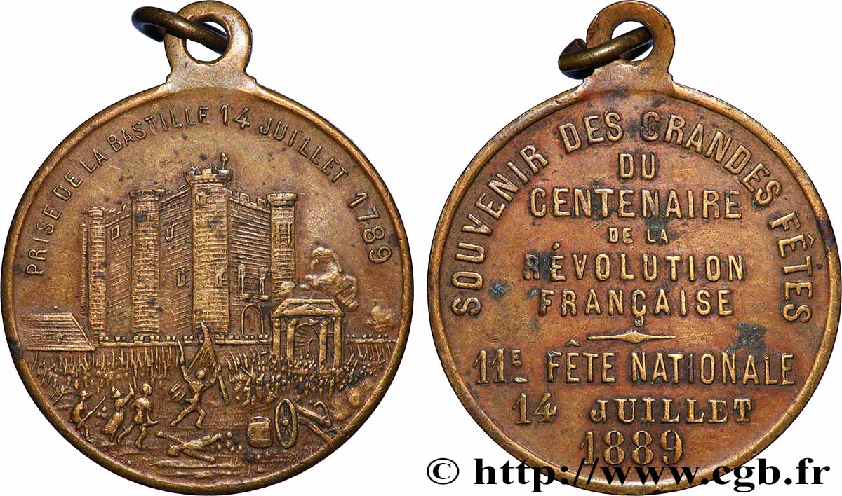 TROISIÈME RÉPUBLIQUE Médaille, Fête nationale, centenaire de la révolution TTB+
