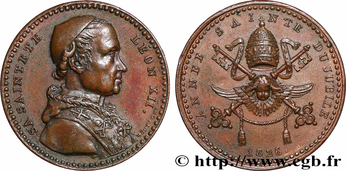 VATIKANSTAAT UND KIRCHENSTAAT Médaille du pape Léon XII VZ/fVZ