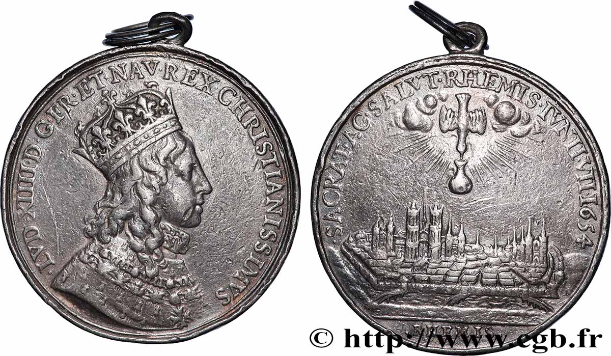 LOUIS XIV &nbsp;THE SUN KING&nbsp; Médaille, Sacre de Louis XIV, refrappe VF