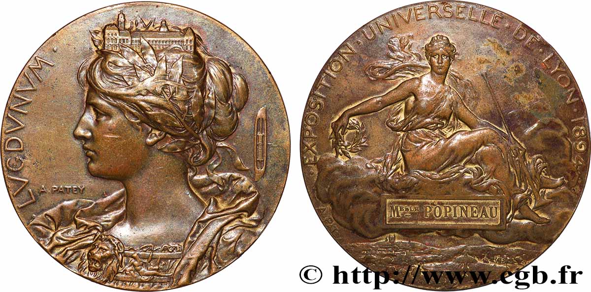 LYON ET DU LYONNAIS (JETONS ET MÉDAILLES DE...) Médaille de récompense, Lugdunum TTB