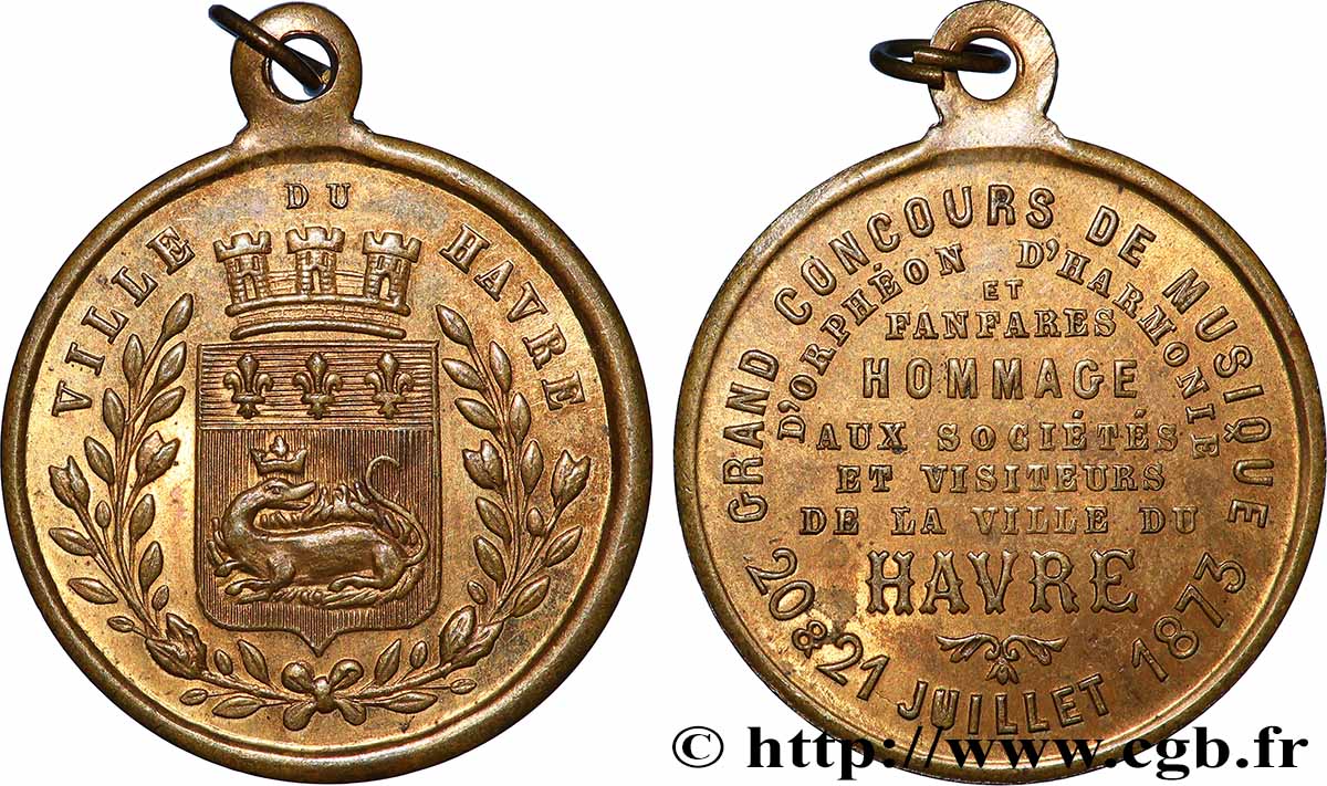 III REPUBLIC Médaille, Grand concours de musique, d’orphéon, d’harmonie et fanfare AU